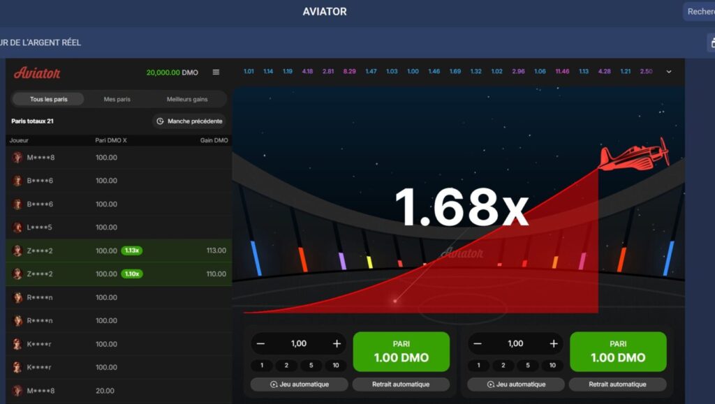 Aviator sur 1xBet