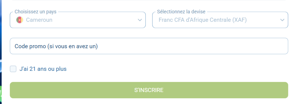 Inscription 1xBet Cameroun par en un clic