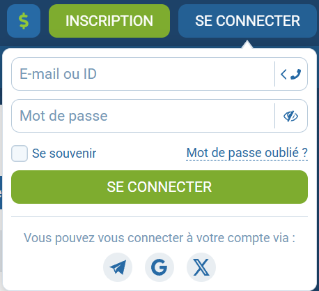 Connexion 1xBet par e-mail